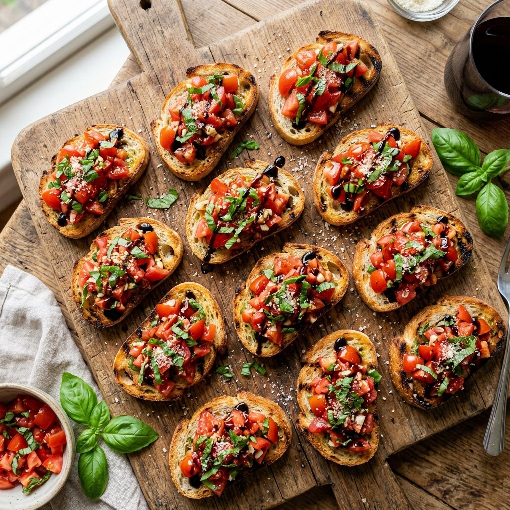 Fresh ingredients bruschetta